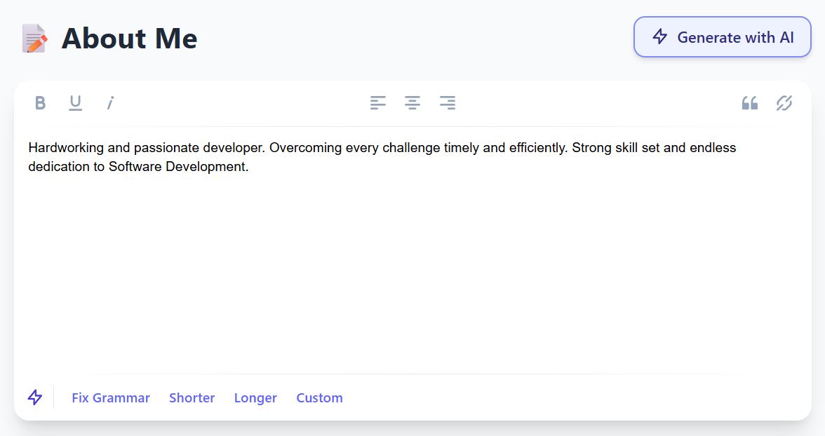 AI Assistant interface