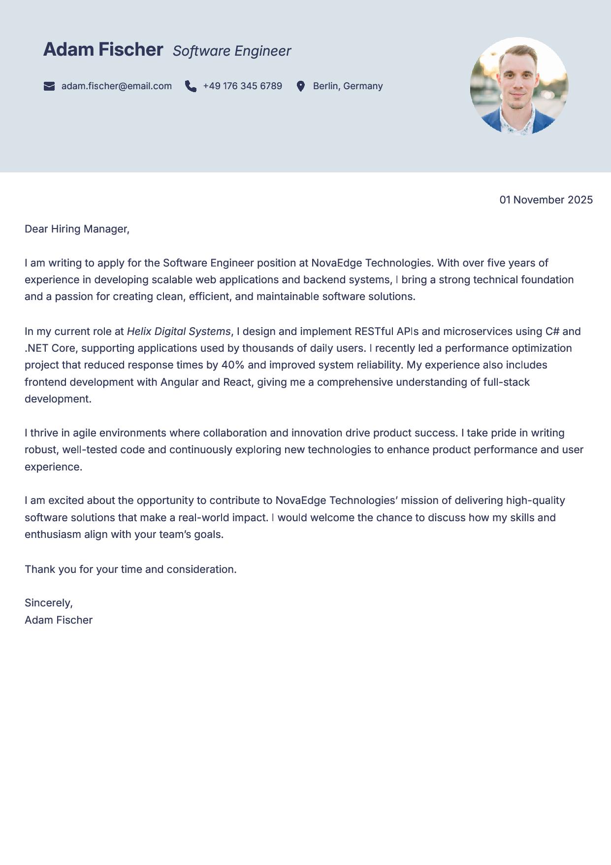AI optimized cover letter preview