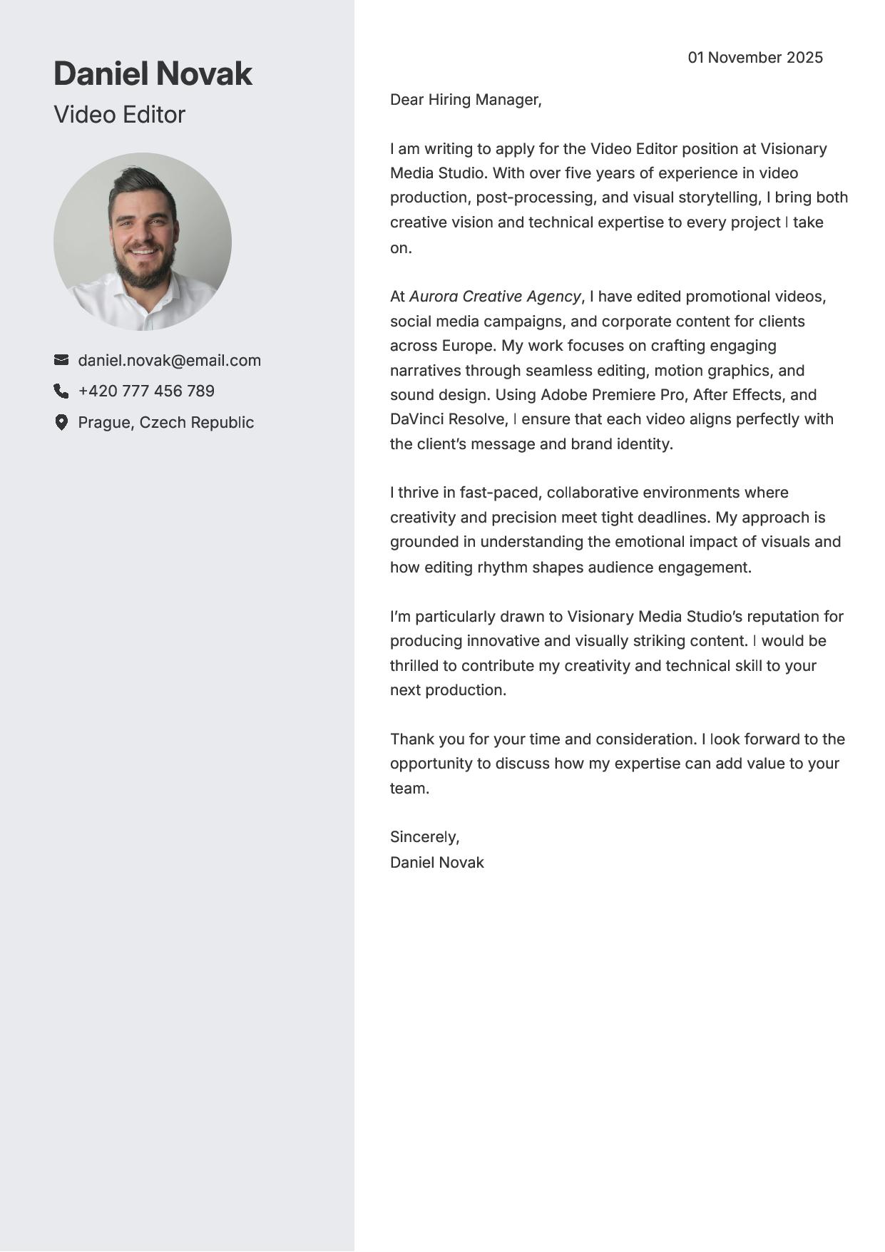 Cover letter preview