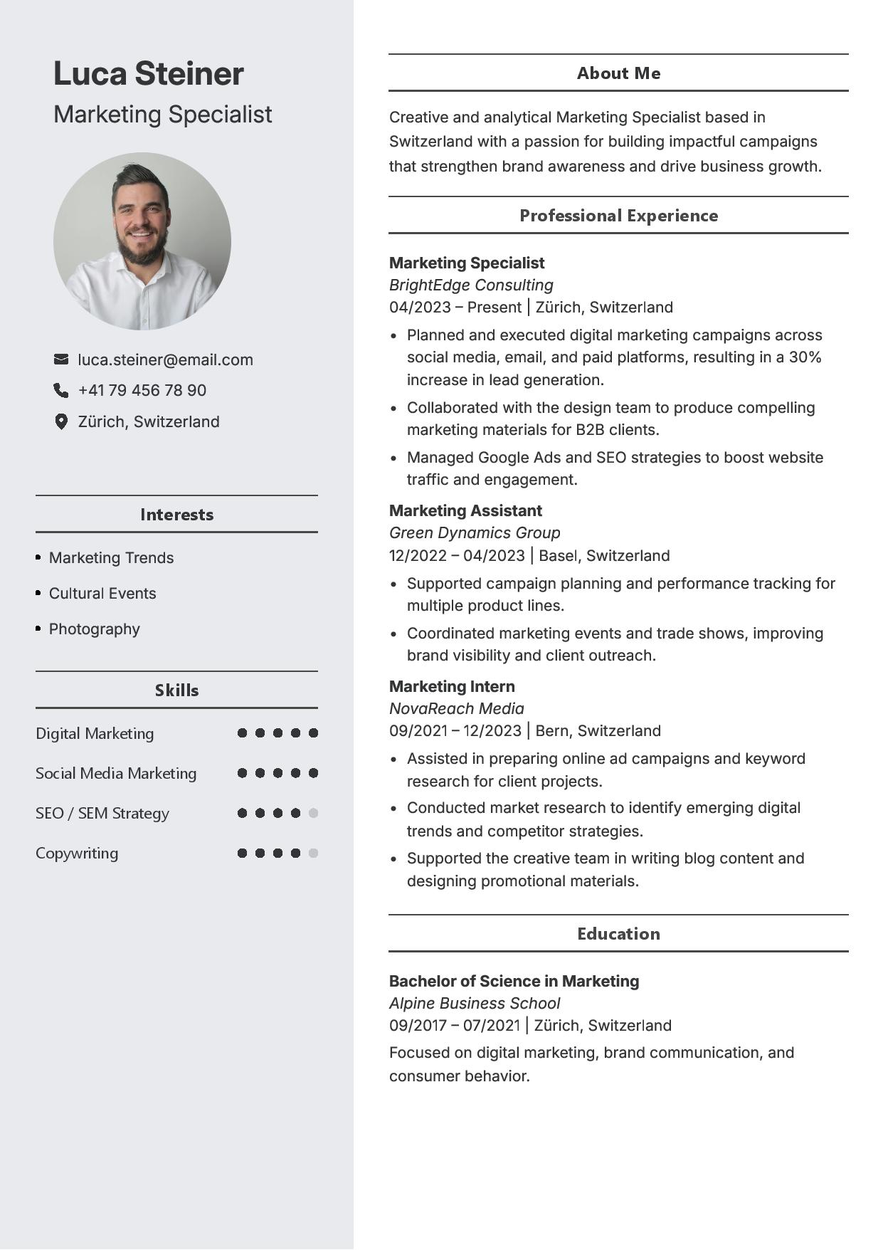 Matching cover letter and resume templates